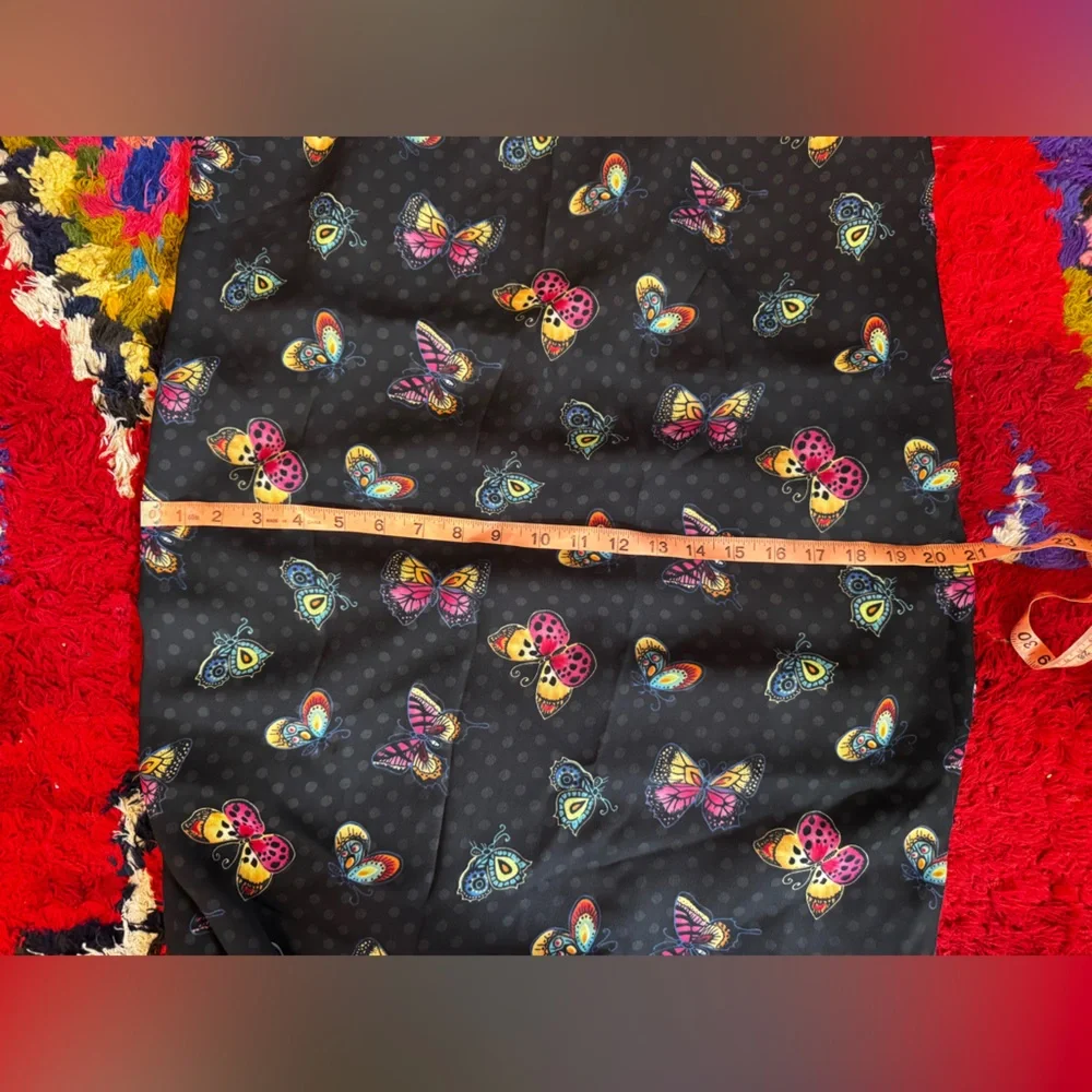 90s Vintage Cynthia Taylor Black & White Polka Dot Buttefly Slip Dress Sz 1X - Picture 7 of 8